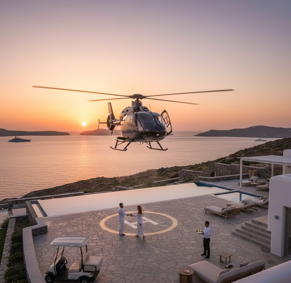 Villa Hopping with helicopter